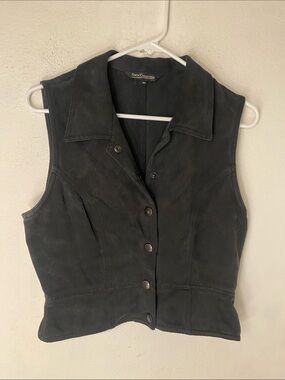 Black Button Vest Guess collection,y2k